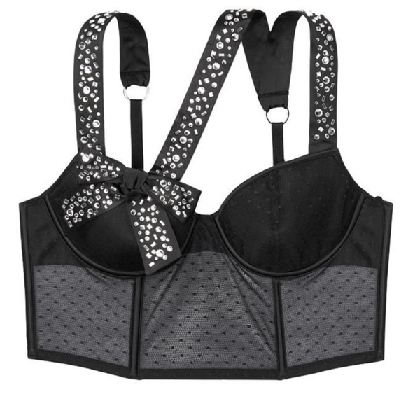 VICTORIA'S SECRET DREAM ANGELS Lightly Lined Bow BUSTIER BRA Size 32C - Picture 2 of 8